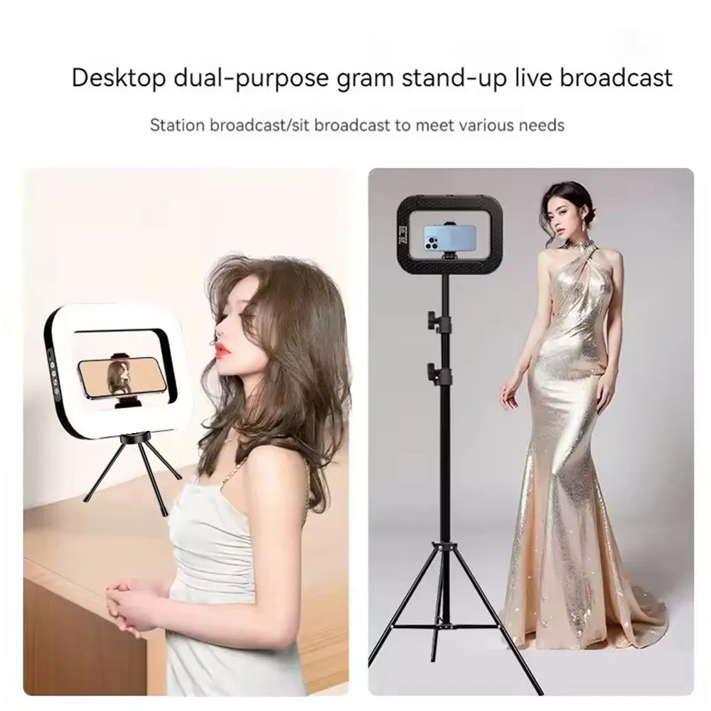 MEUYAG  Selfie fill Light Photography Lighting Led square Lamp for Video Recording Live Broadcast Mobile fill light with clip