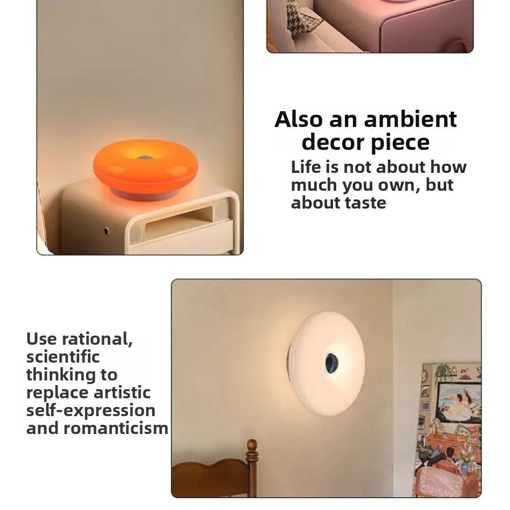 Tricolor Lighting Plastic Donut Wall Lamp Modern Energy Saving Touch Switch Lamp Dimmable USB Plug Desk Lamp Bedroom
