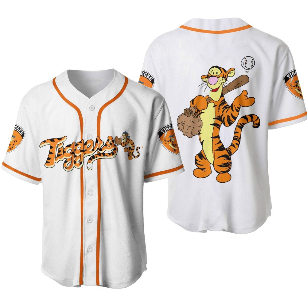 Playful Tiger Baseball Jersey - Fun Cartoon Design For Fans &amp; Kids